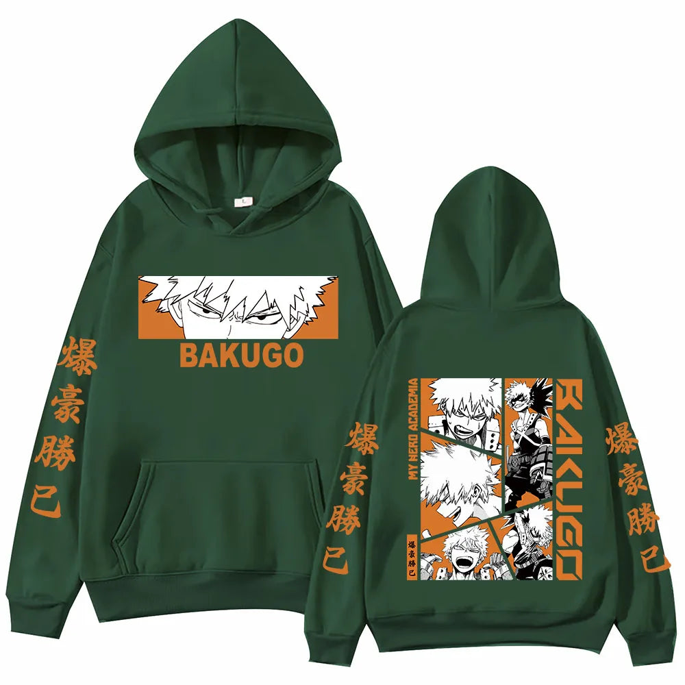 Anime  My Hero Academia Bakugo Hoodie Harajuku Hip Hop Pullover Tops Fans Gift
