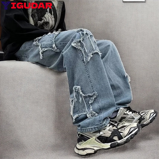 Men Jeans Pants Y2K Clothes Straight men's jeans