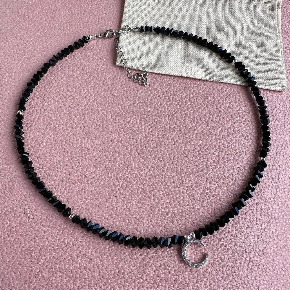 Vintage Zircon Crystal Heart Pendant Transparent Crystal Chain Necklace for Women