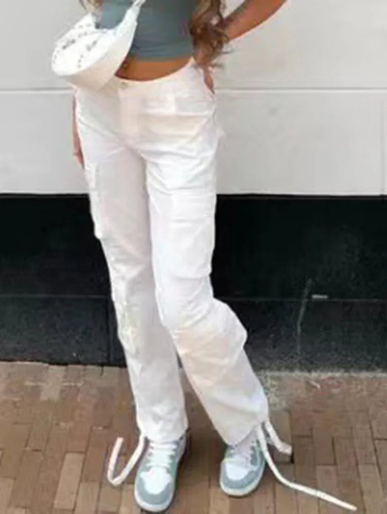 2024 European and American New Women's Street Hip Hop Style Low Waist Fashion Trendy Workwear Denim Casual Pants for Women