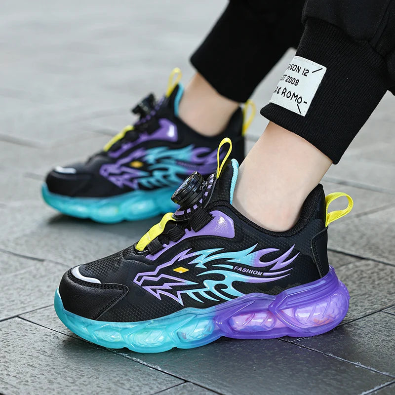 Fashion Children's Leather Casual Shoes For Boy Sneakers Breathable Kids School Walking Non-slip Sport Running Shoes Outdoor