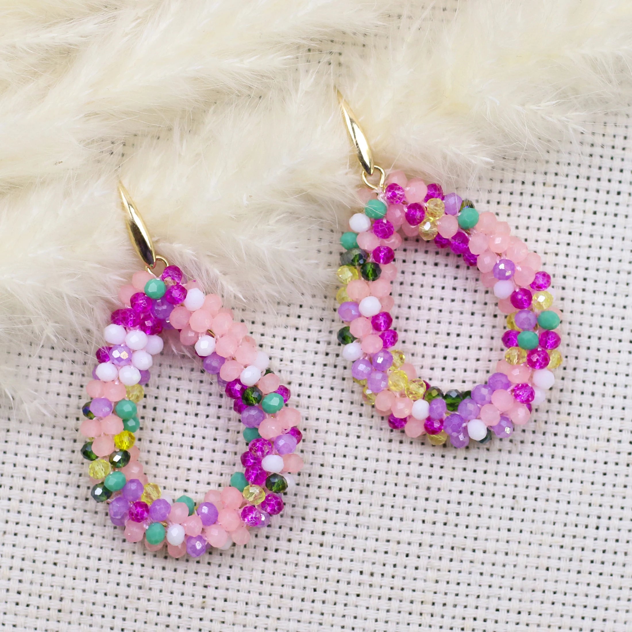 Mixed Color Big Drop Earrings for Women