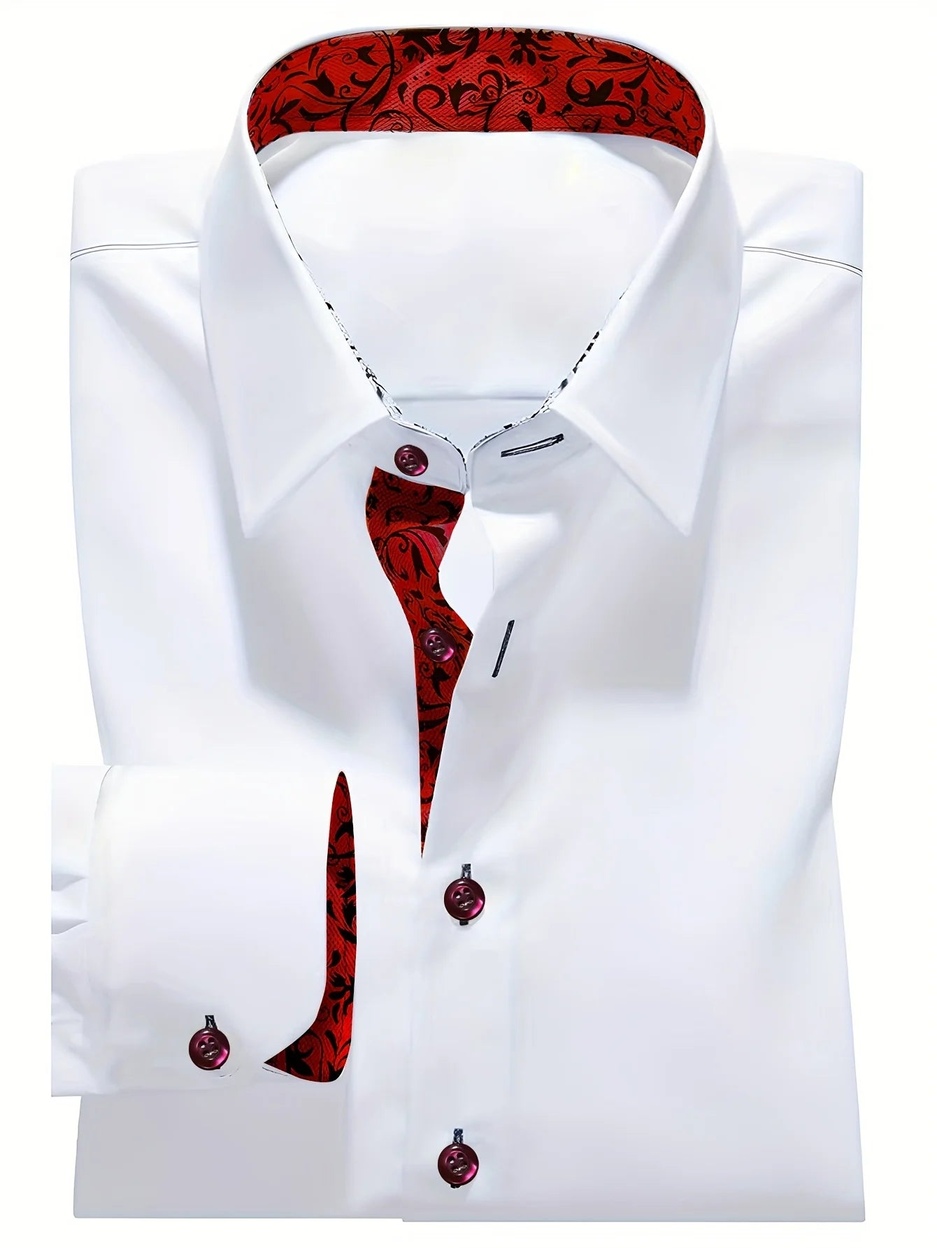 2025 FGKKS Men White Shirt Brand New Trendy Patchwork Long Sleeve Elastic Four Season High Street Male Dress Shirt