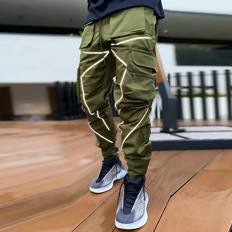 Mens Gym Jogging Cargo Pants Sweatpants Fitness Loose Trousers