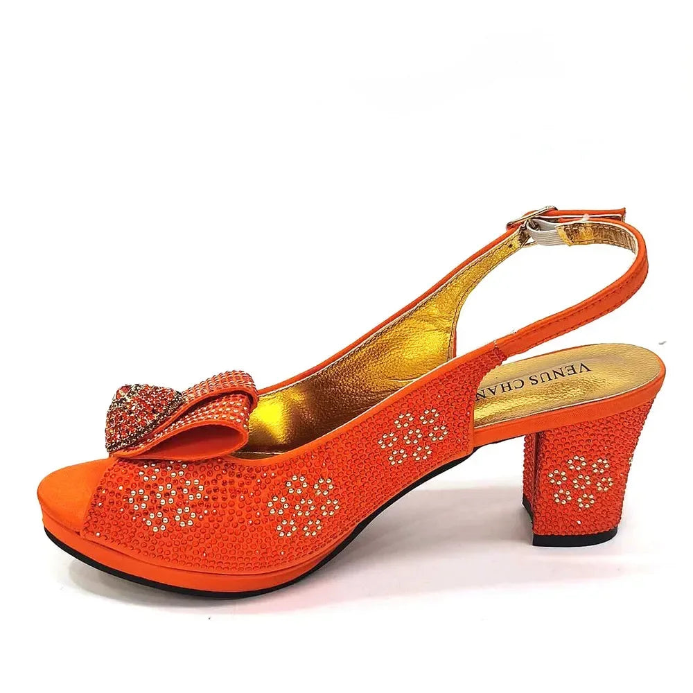 Shoes And Bag Sets For Evening Party With Stones