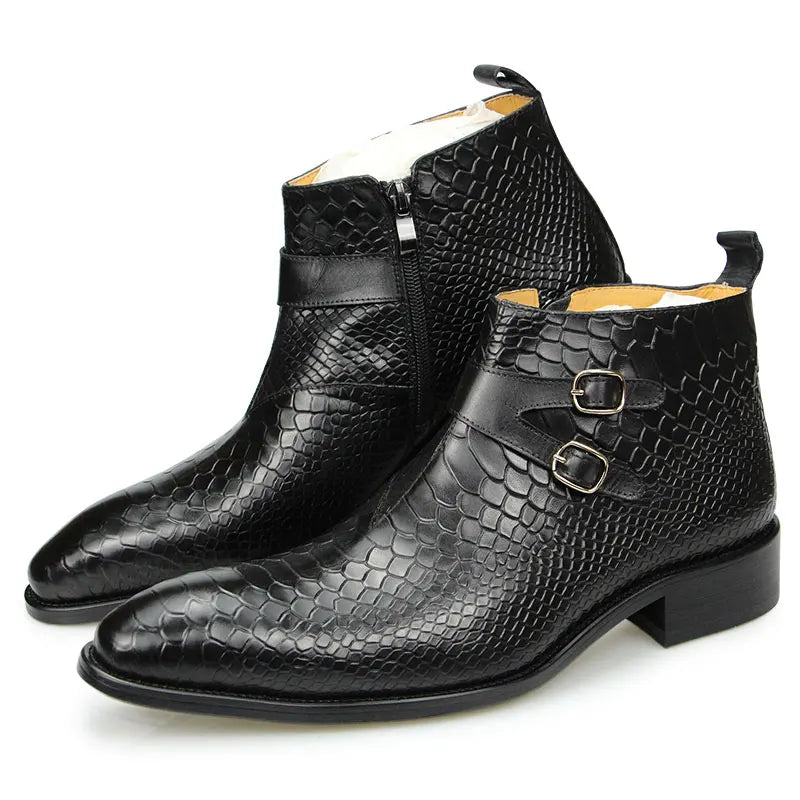 Cow Ankle Zipper Boots