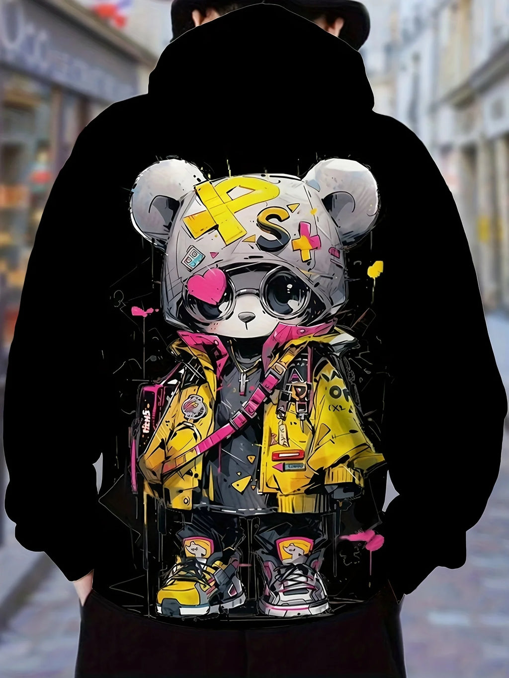 Cartoon Bear Printed Soft and Comfortable Hoodie