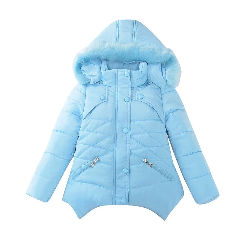 Girls Coat Fashion Long Hooded Outerwear