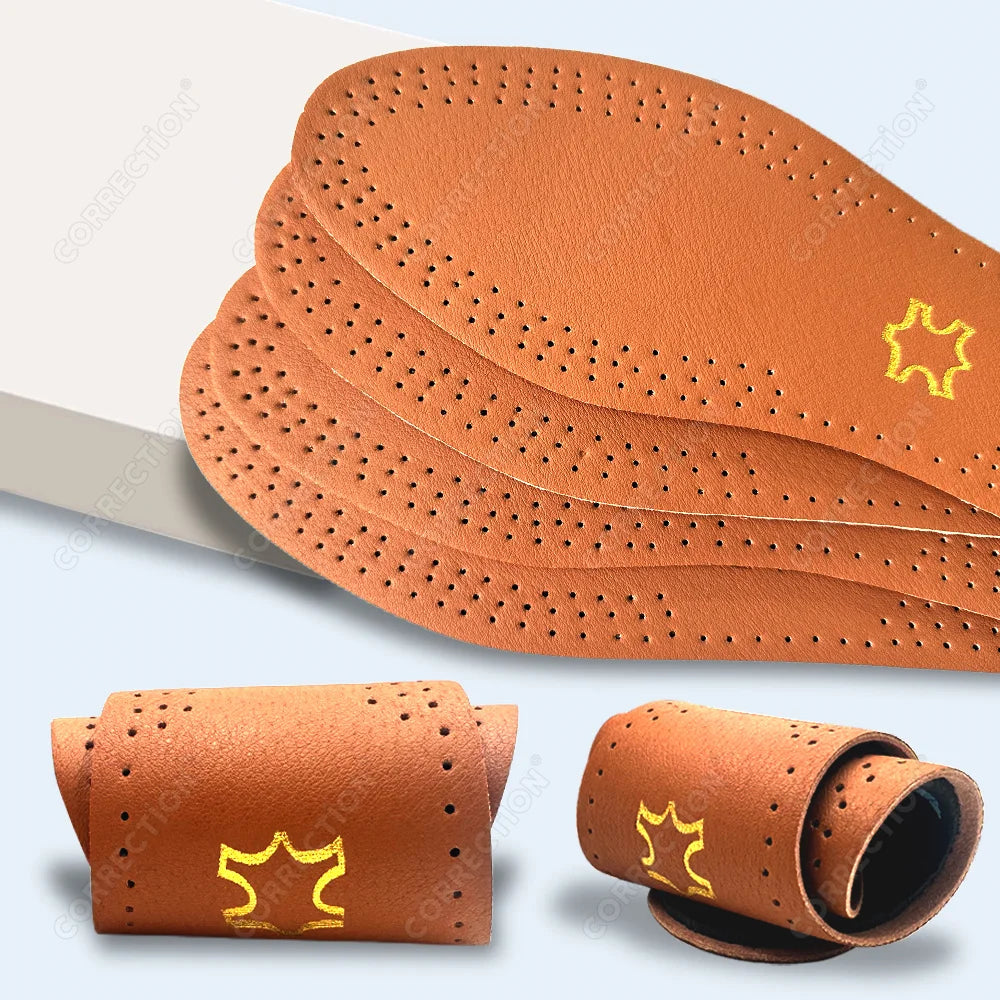Soft Leather Insole For Shoes Men women Comfortable Deodorant Orthotic Insoles Lightweight Leather Shoe Soles Plantar Fasciitis