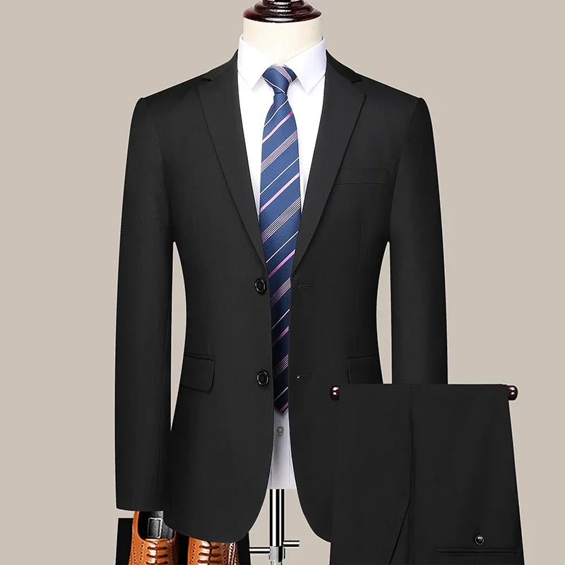 Men's Slim-fit Two-button Business Suit