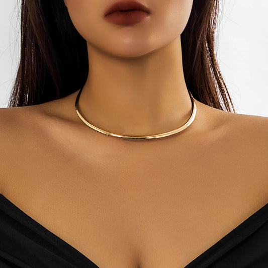 Elegant Simple Chunky Circle Torques Necklace for Women