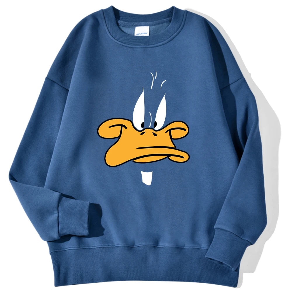 Cartoon Duck Personalized Print Man Hoodies Hip Hop Autumn Warm Hoodie Casual Fashion Hoody Harajuku Big Size Unisex Pullover