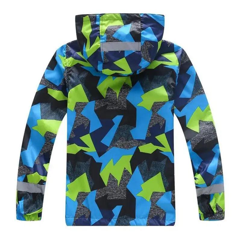 Boys Color Block Zip Up Casual Jacket