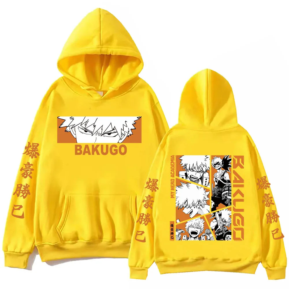 Anime  My Hero Academia Bakugo Hoodie Harajuku Hip Hop Pullover Tops Fans Gift