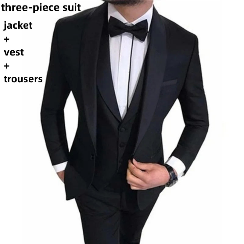 Mens 3 Piece Casual Tuxedos for Wedding