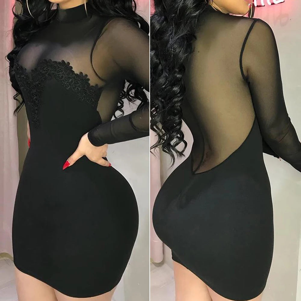 See Through Transparent Hollow Out Dress Women
