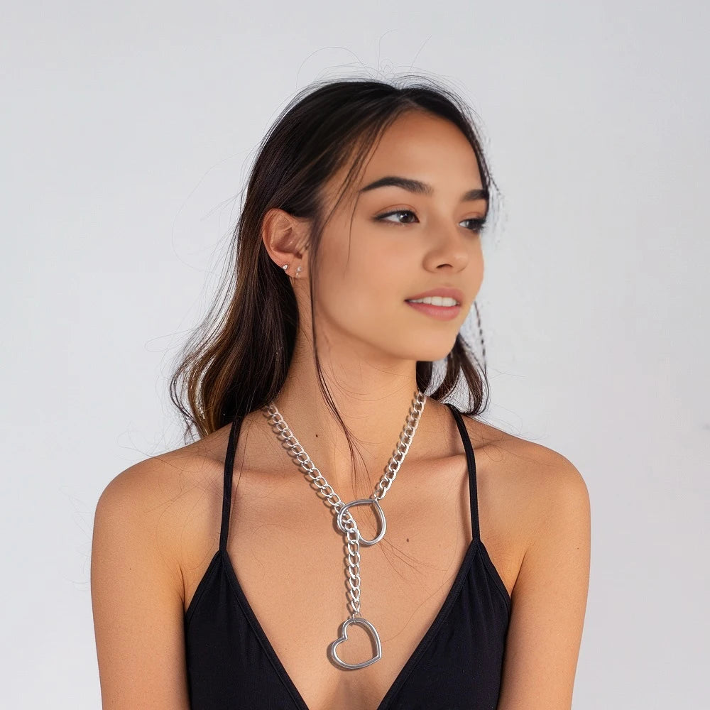 Heart Slip Chain Necklace For Women