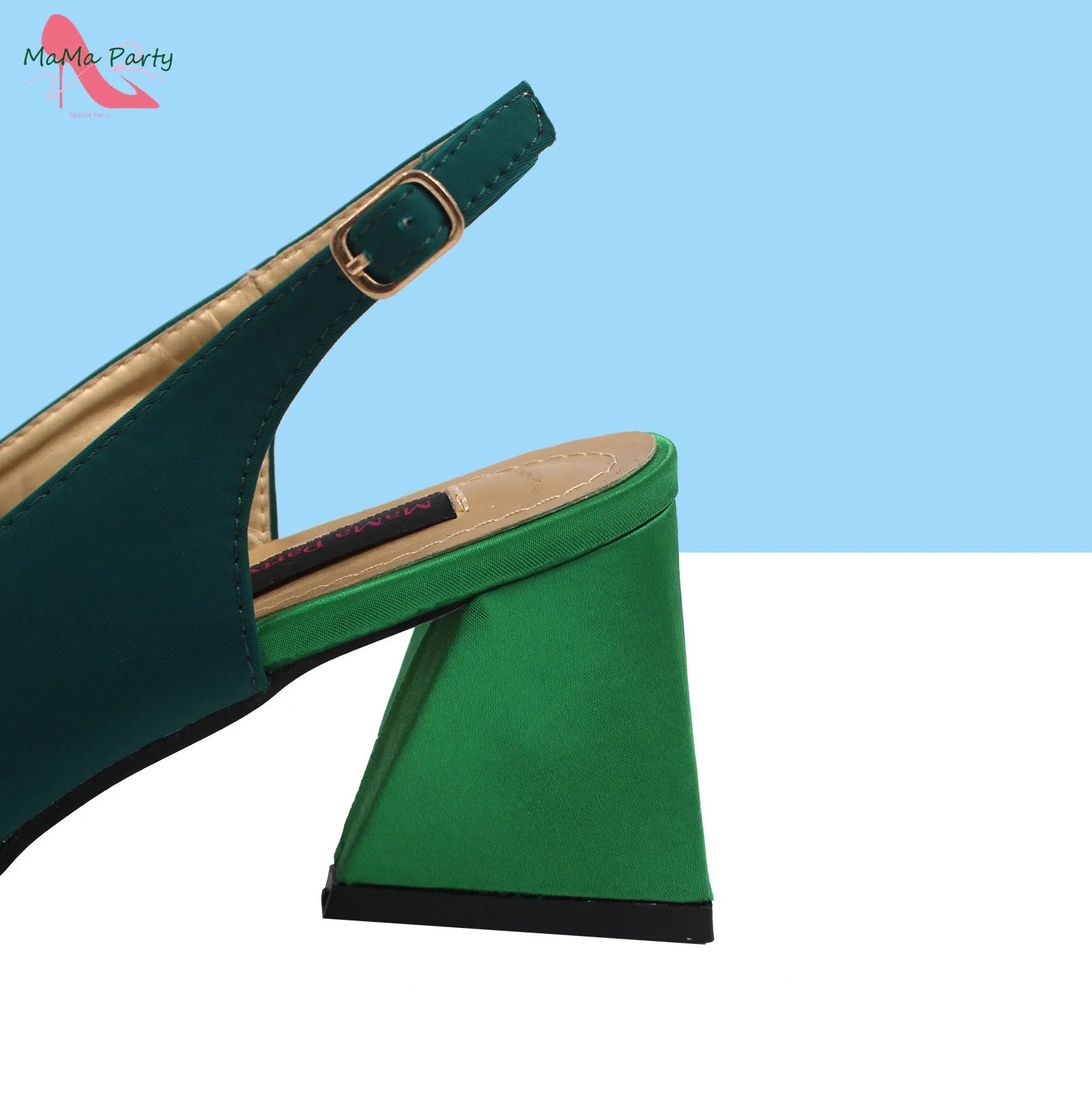 Italian Shoes and Bag Set in Green Color High Quality Comfortable Heels