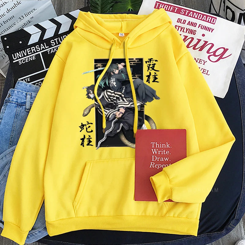 Anime Demon Slayer Iguro Obanai And Tokitou Muichirou Print Hoodies