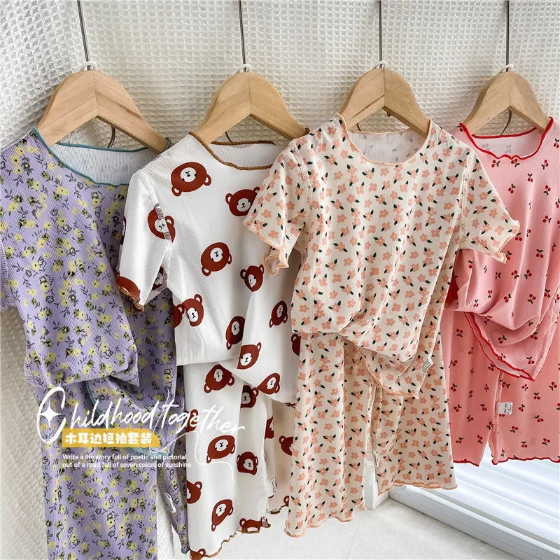 Cute Girls Loungewear Short-sleeved Sets