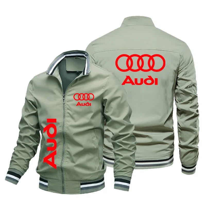 2025 New Trendy Men's Jacket Audi Car Logo Motorcycle Jacket Custom Car Logo Racing Clothe Men Audi Clothing Biker Racing Jacket