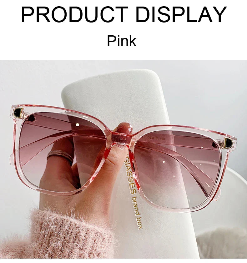 Fashion Oversized Sunglasses Woman Brand Designer Vintage Square Sun Glasses Female Big Frame Gradient Shades Oculos De Sol