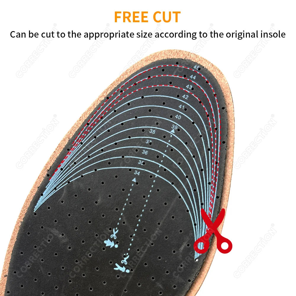 Soft Leather Insole For Shoes Men women Comfortable Deodorant Orthotic Insoles Lightweight Leather Shoe Soles Plantar Fasciitis