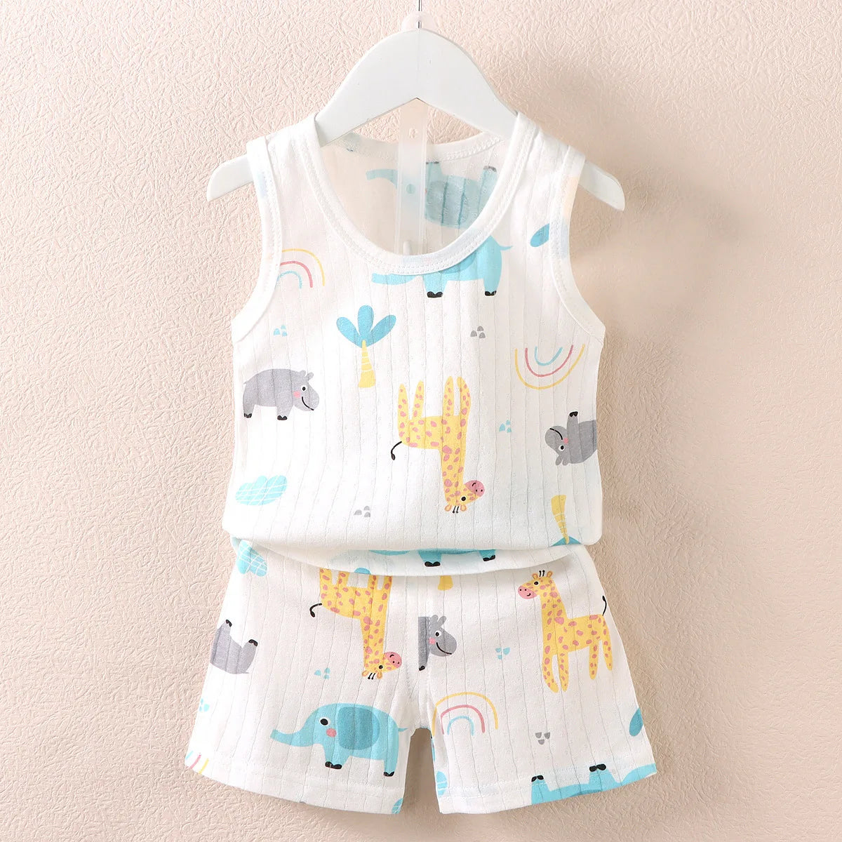 Children's Print Sleeveless Tops Shorts
