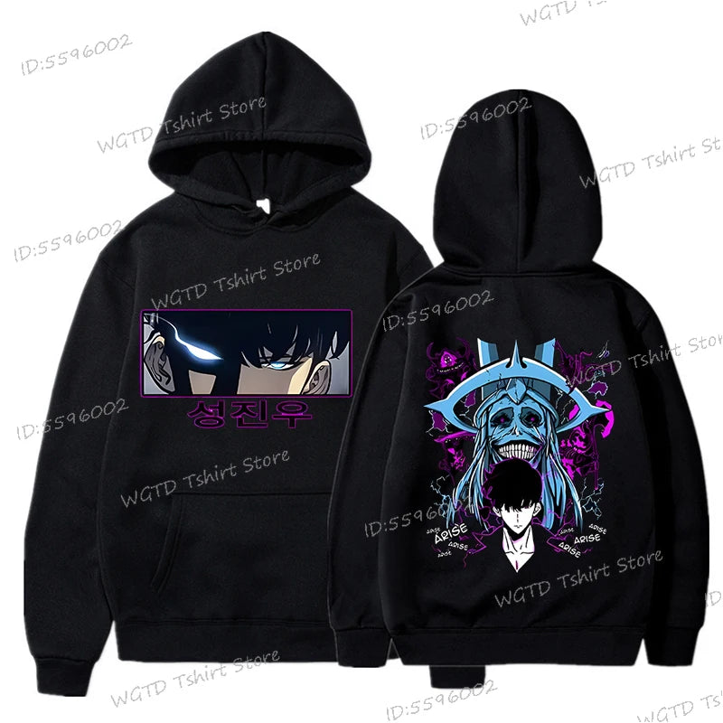 Anime Solo Leveling Sung Jinwoo Men's Hoodies Clothing Unisex Harajuku Streetwear High Quality Anime Solo Leveling Sweatshirts