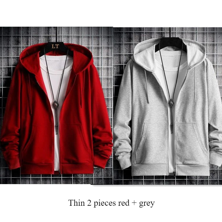 2025 Winter Windproof Hoodie - Men's Sherpa Lined Sweatshirt Thermal Zip Up Outerwear Streetwear S-5XL