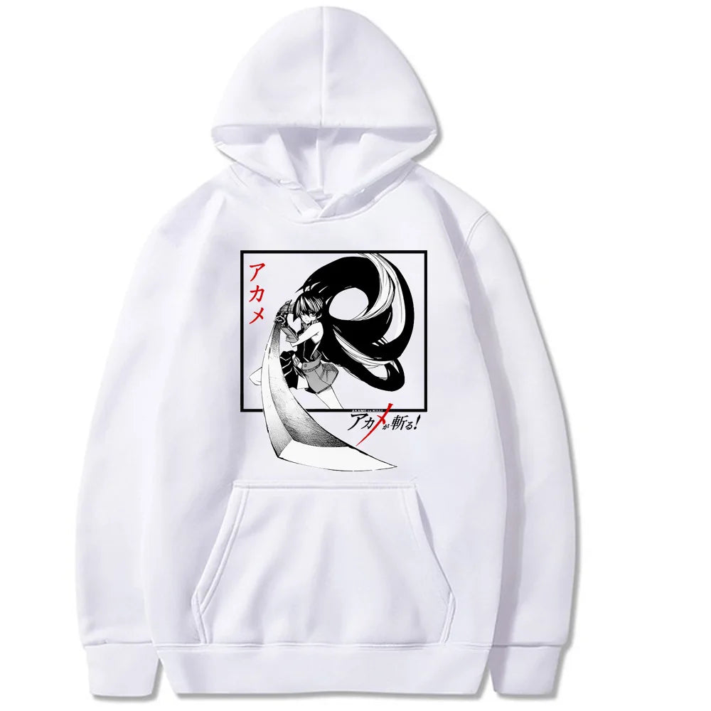 Akame Ga KILL Japanese Anime Hoodie Men's and Women's Harajuku Pullover Street Wear Unisex Autumn/Winter Plushed Brand Sweater