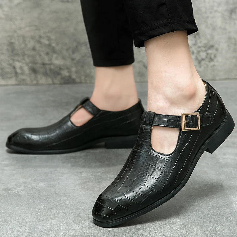 Men's Dress Loafers Handmade PU Leather Shoes