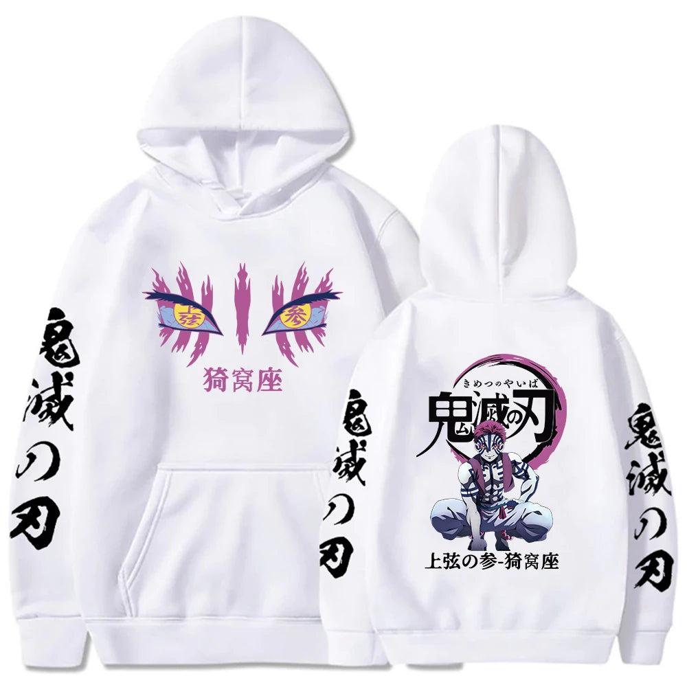 Japanese Anime Demon Slayer Hoodies for Men Akaza