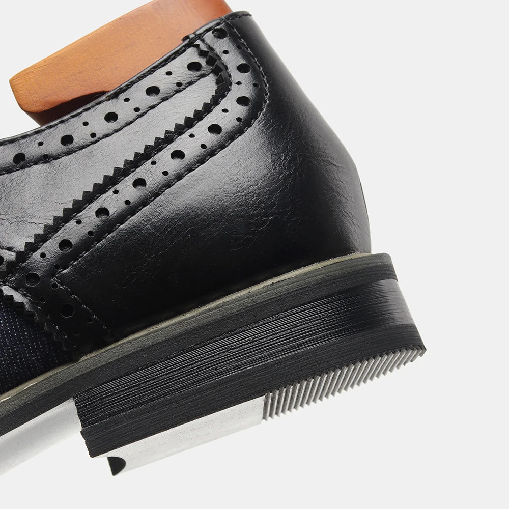 2025 New Brogue Dress Shoes Man Wedding Leather Social Shoe Male