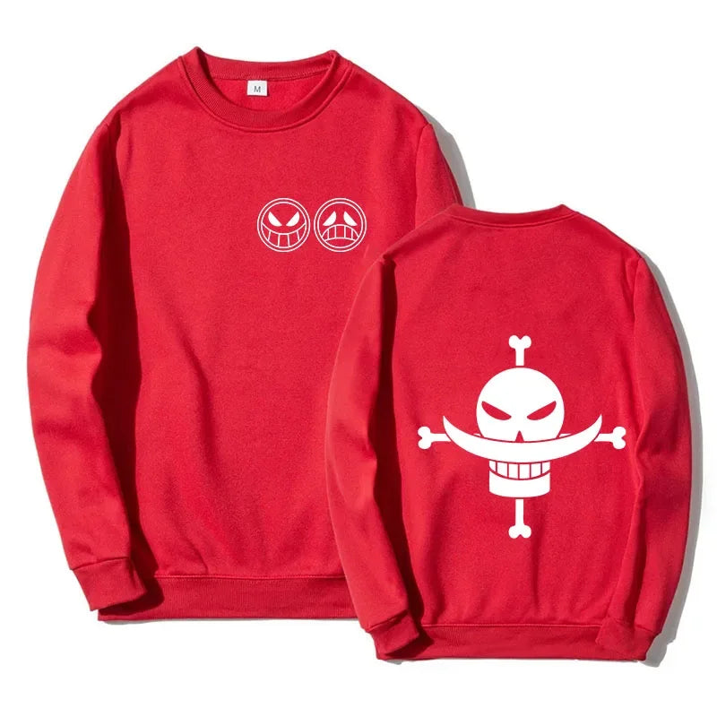 Autumn Men Anime Pirate Ace Edward Newgate Printed Casual Sweatshirts