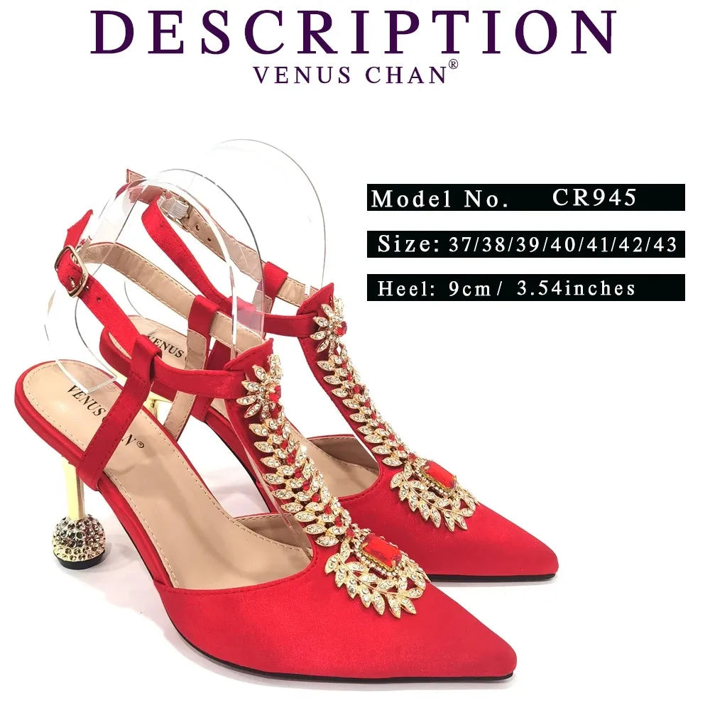 Women Party Shoes Matching Bag Set For Luxury Wedding Party