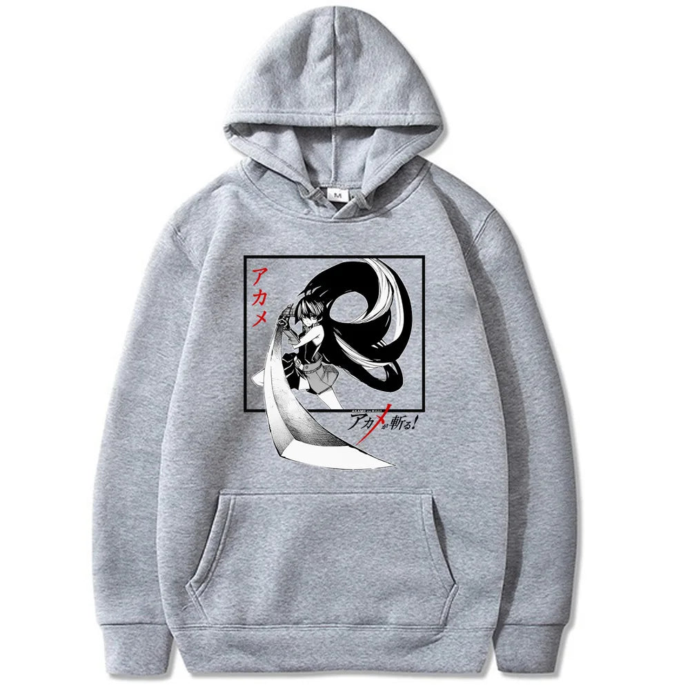 Akame Ga KILL Japanese Anime Hoodie Men's and Women's Harajuku Pullover Street Wear Unisex Autumn/Winter Plushed Brand Sweater
