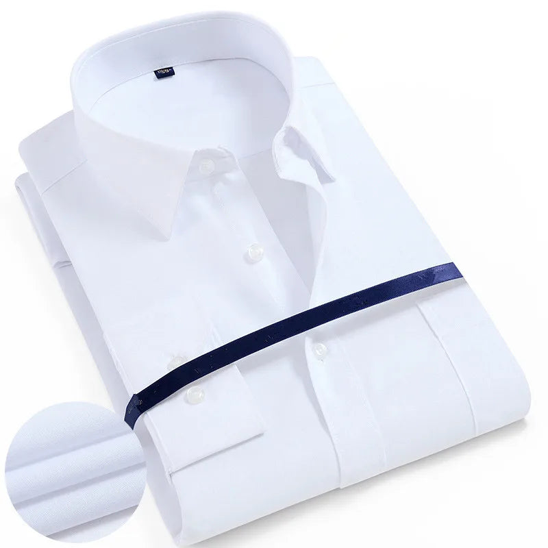 160KG New Men's Long Sleeved Shirt Classic Business Formal Social White- Black- Pink -Blue Super Large 8XL- 9XL 10XL-11XL Dating