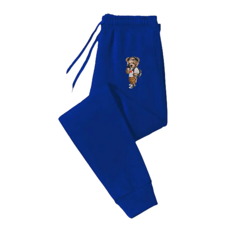 Drawstring Polyester Fiber Embroidery Casual Trousers