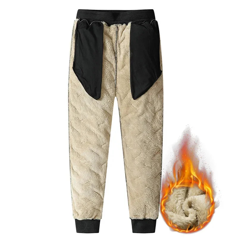Winter Sweat wear Men Plush Thick Fleece Sweatpant