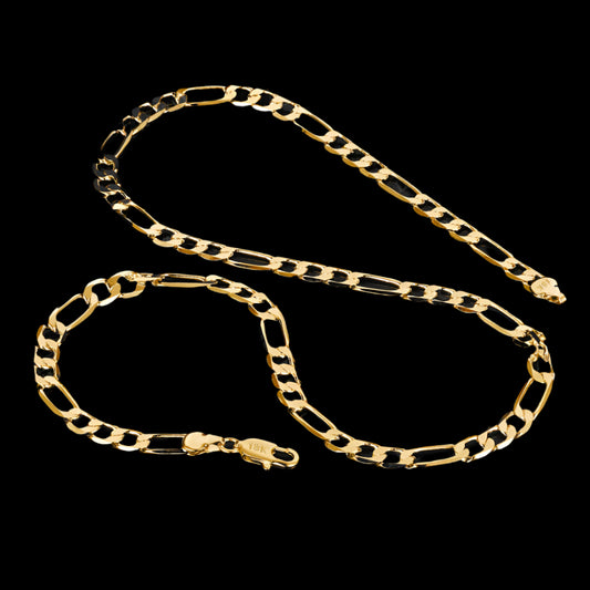 Gold Necklace Figaro Chain Necklaces For Men Women