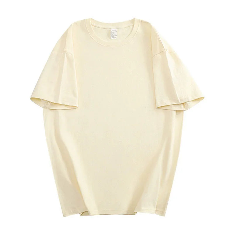 T-shirt unisexe 100 % coton pour hommes et femmes, ample, à manches courtes, décontracté, basique, col rond, couleur unie, respirant