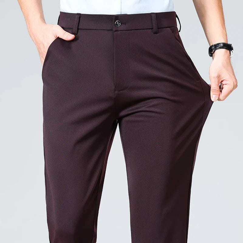 Summer Autumn Thin Trousers Men Formal Dress Suit Pants