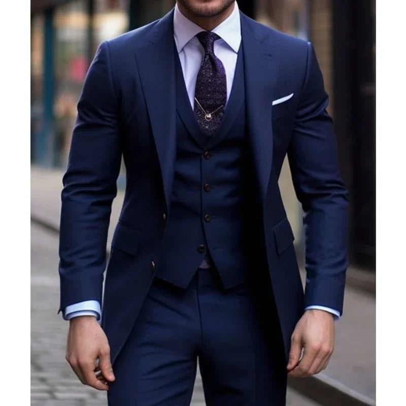 3 Pieces Casual Male Suits