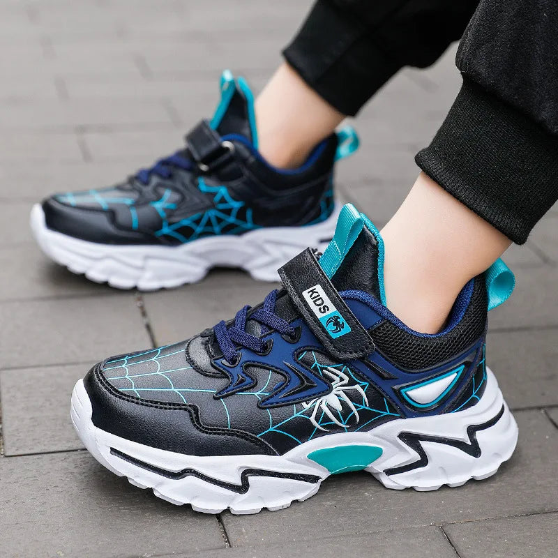 Kid Casual Sneakers Spider-Man Children Cartoon Sports Shoes Boy Girl Student Running Shoe Breathable Lightweight Size EU 28-38