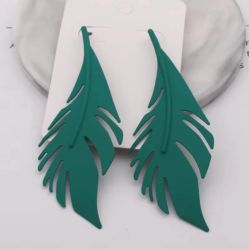 Green Color Crystal Dangle Earrings for Women