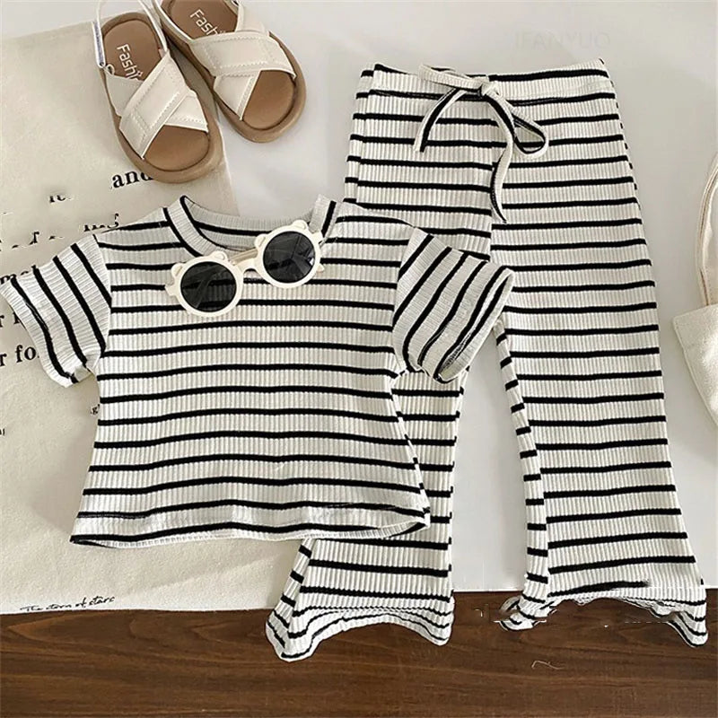 Girls Fashion Striped Sets