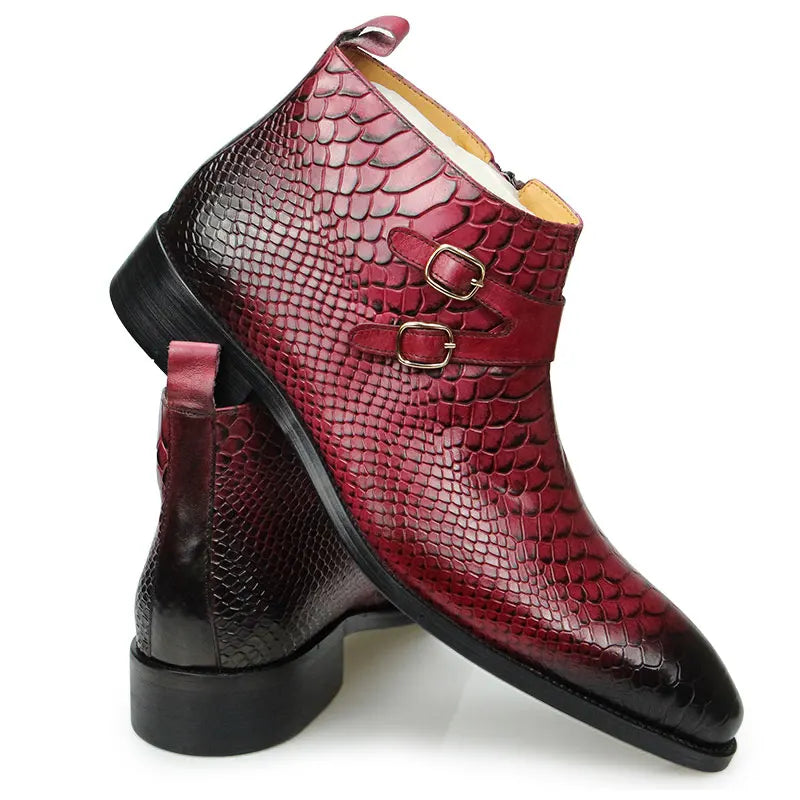 Cow Ankle Zipper Boots