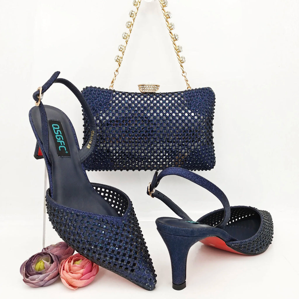 Bag And Comfortable Mid-heel Hollow Pointed Shoes Are Suitable For parties
