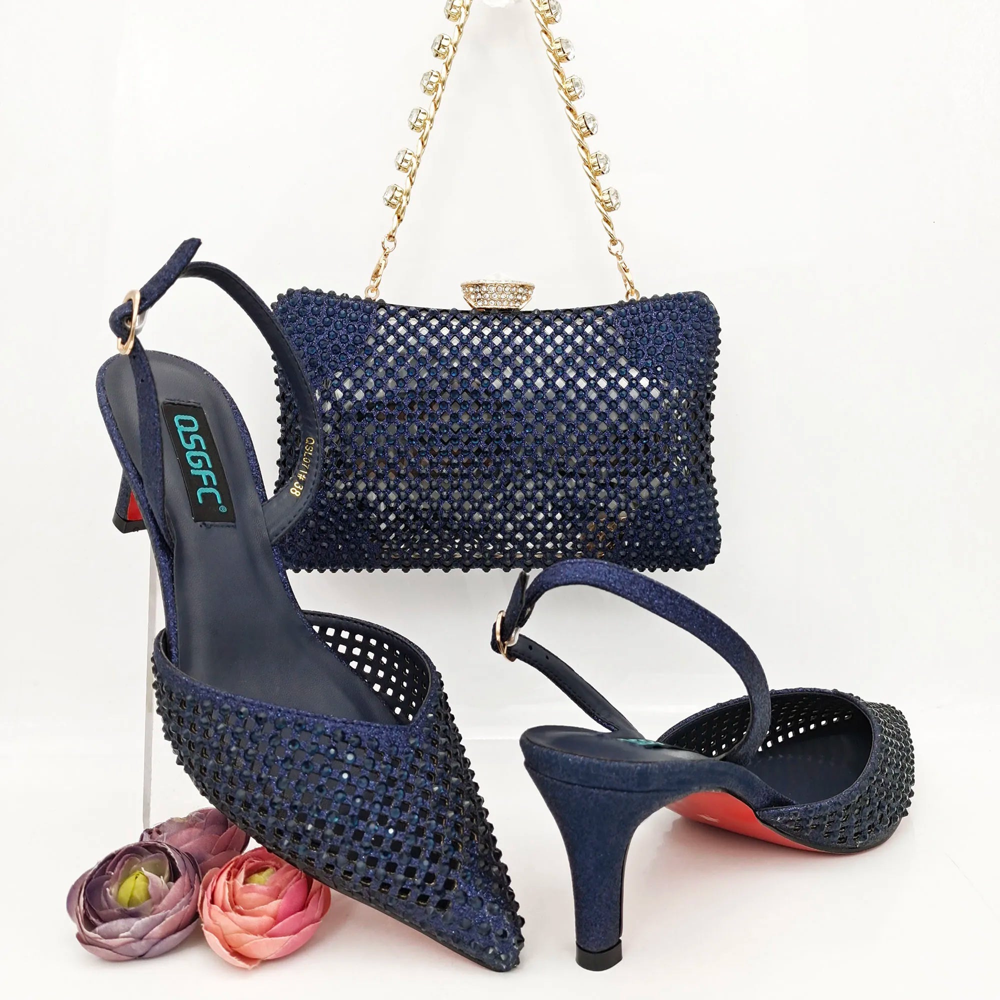 Bag And Comfortable Mid-heel Hollow Pointed Shoes Are Suitable For parties